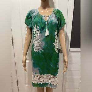 ROSE AND ROSE Jamestown dress green tie dye size S